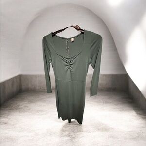 Elegant Olive Green Dress